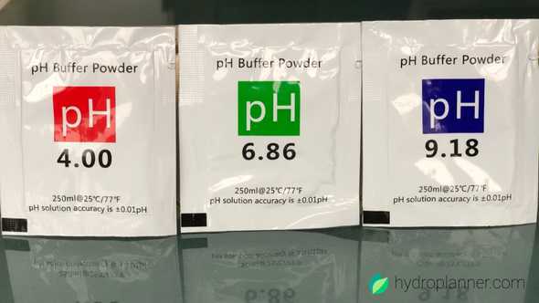 pH Buffer powder to calibrate an electric pH Meter