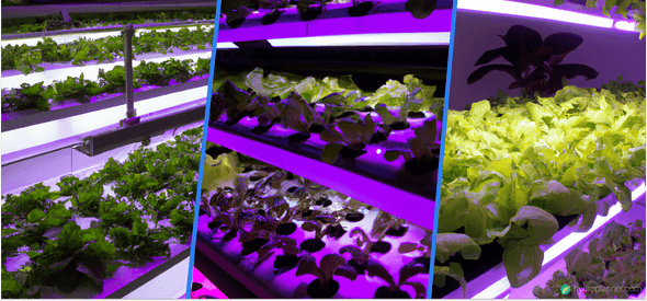 Image showing a hydroponics system with synthetic light helping the plants grow